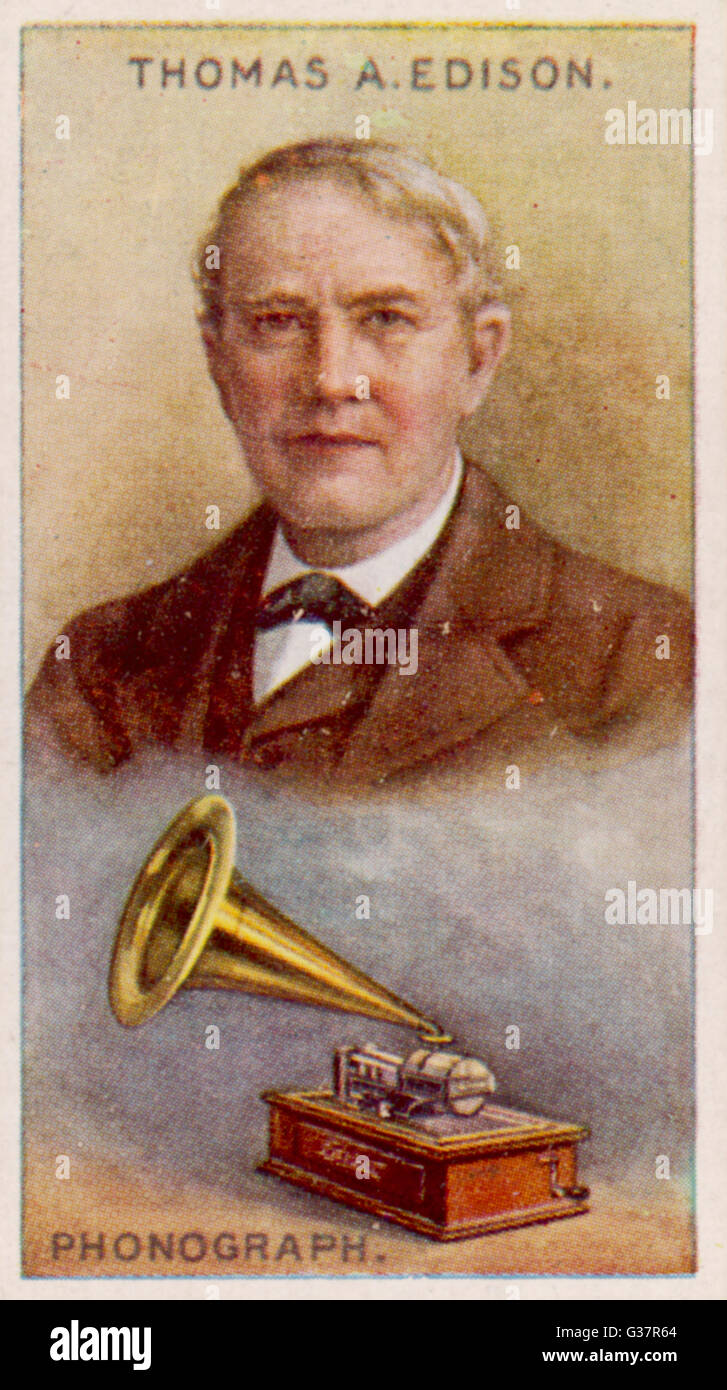 THOMAS Alva Edison inventeur américain. Date : 1847 - 1931 Banque D'Images