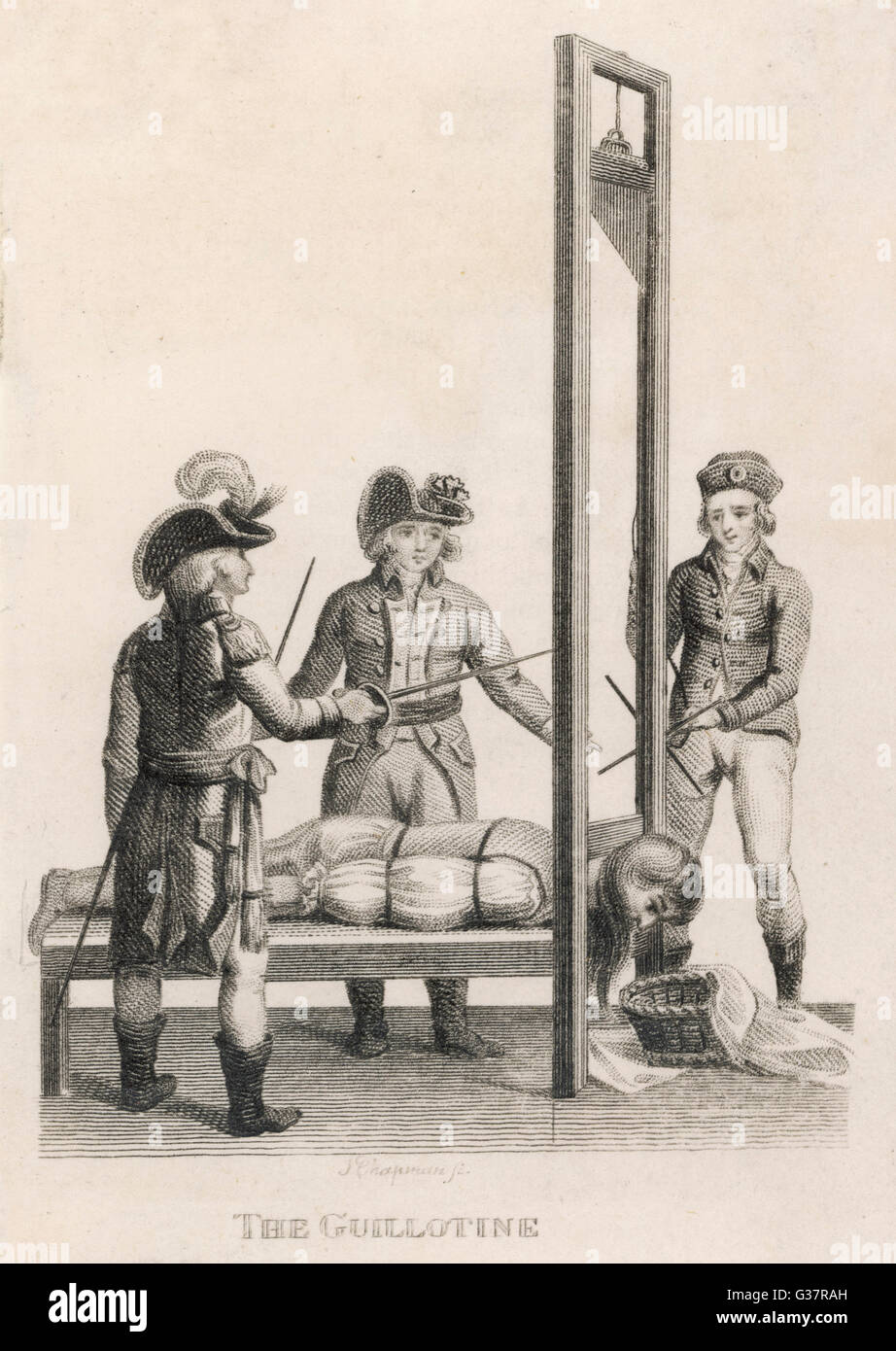 Une victime non identifiés de la guillotine Date : vers 1790 Banque D'Images