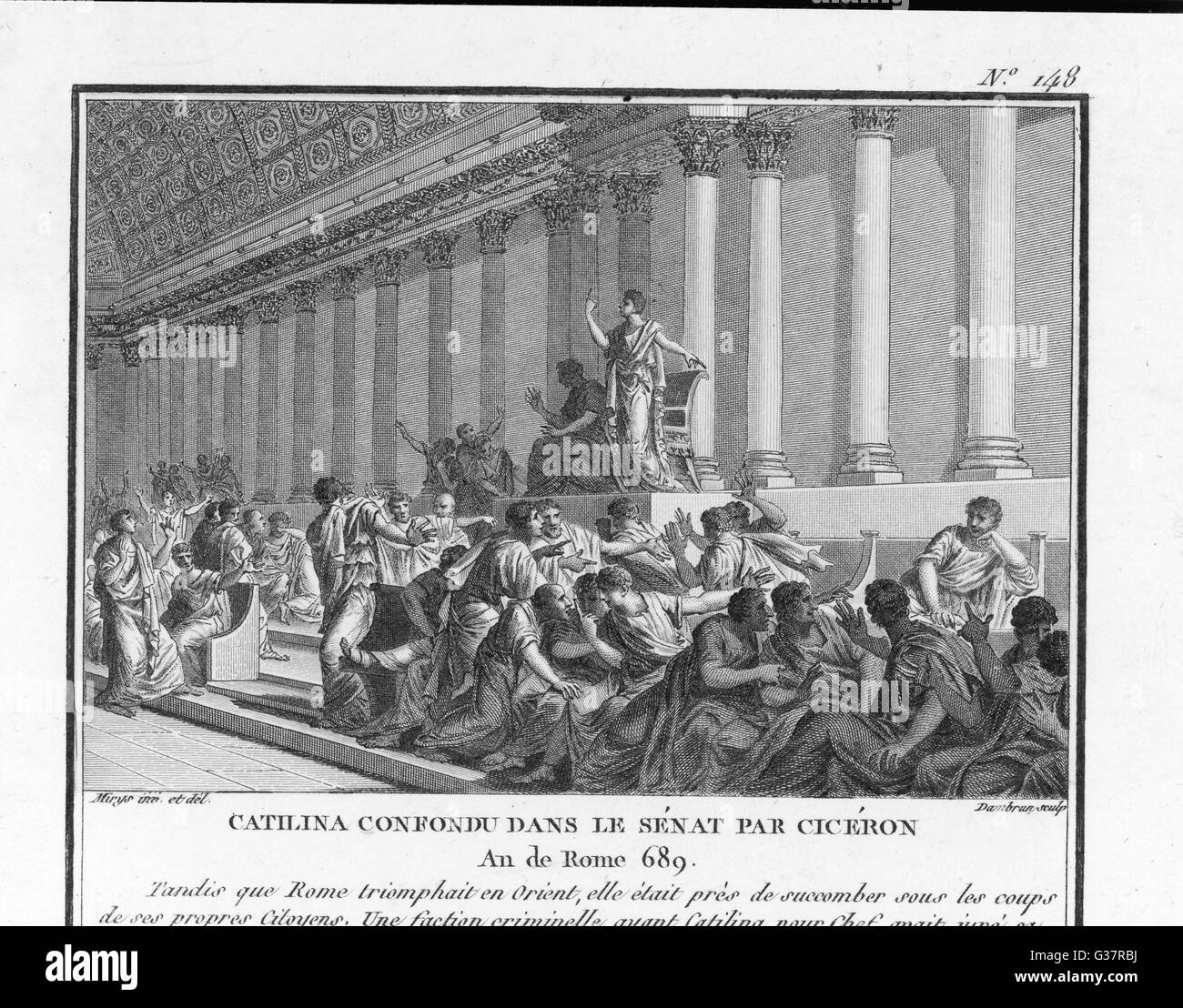 Catiline dénoncé par Cicero Banque D'Images