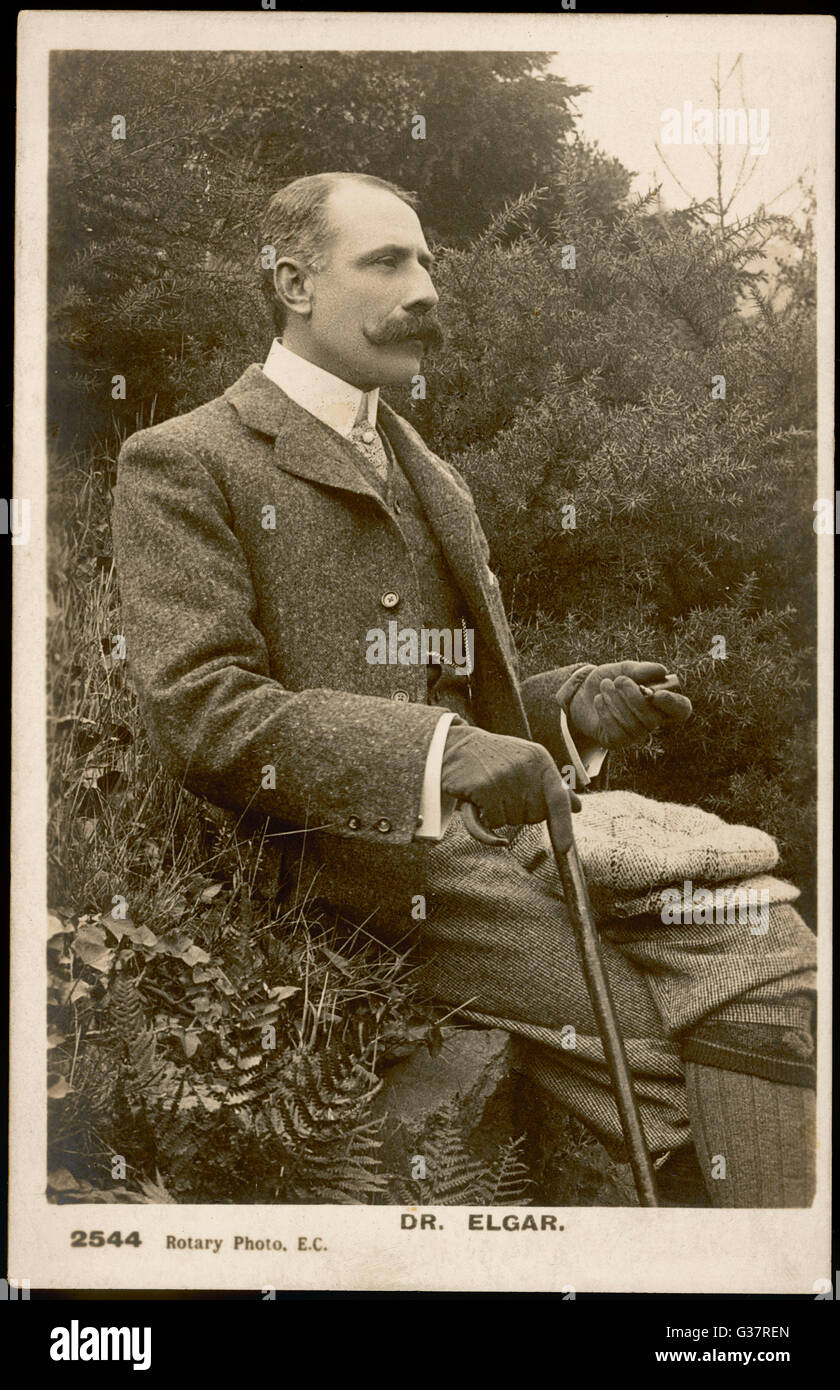 EDWARD ELGAR, carte postale vers 1905. Date : 1857 - 1934 Banque D'Images