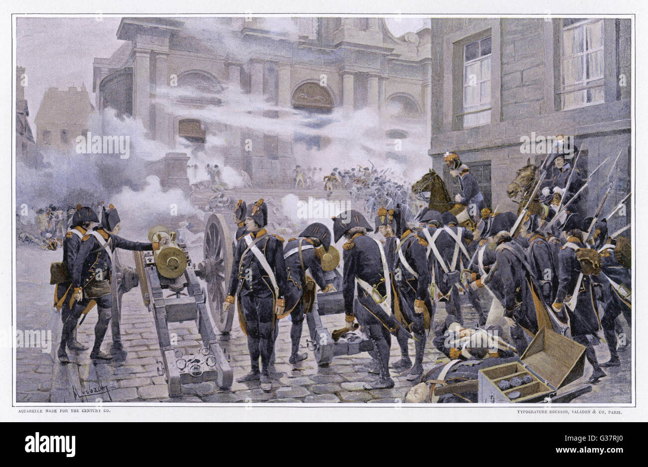 'La TREIZIÈME VENDÉMIAIRE' Napoléon à Paris quells l'insurrection des sections avec 'une bouffée de mitraille' Date : 5 octobre 1795 Banque D'Images