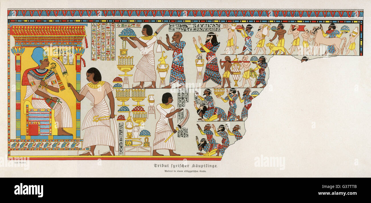 18e dynastie : chefs syriens rendre hommage à l'Égypte Date : 1570 - 1200 av. Banque D'Images