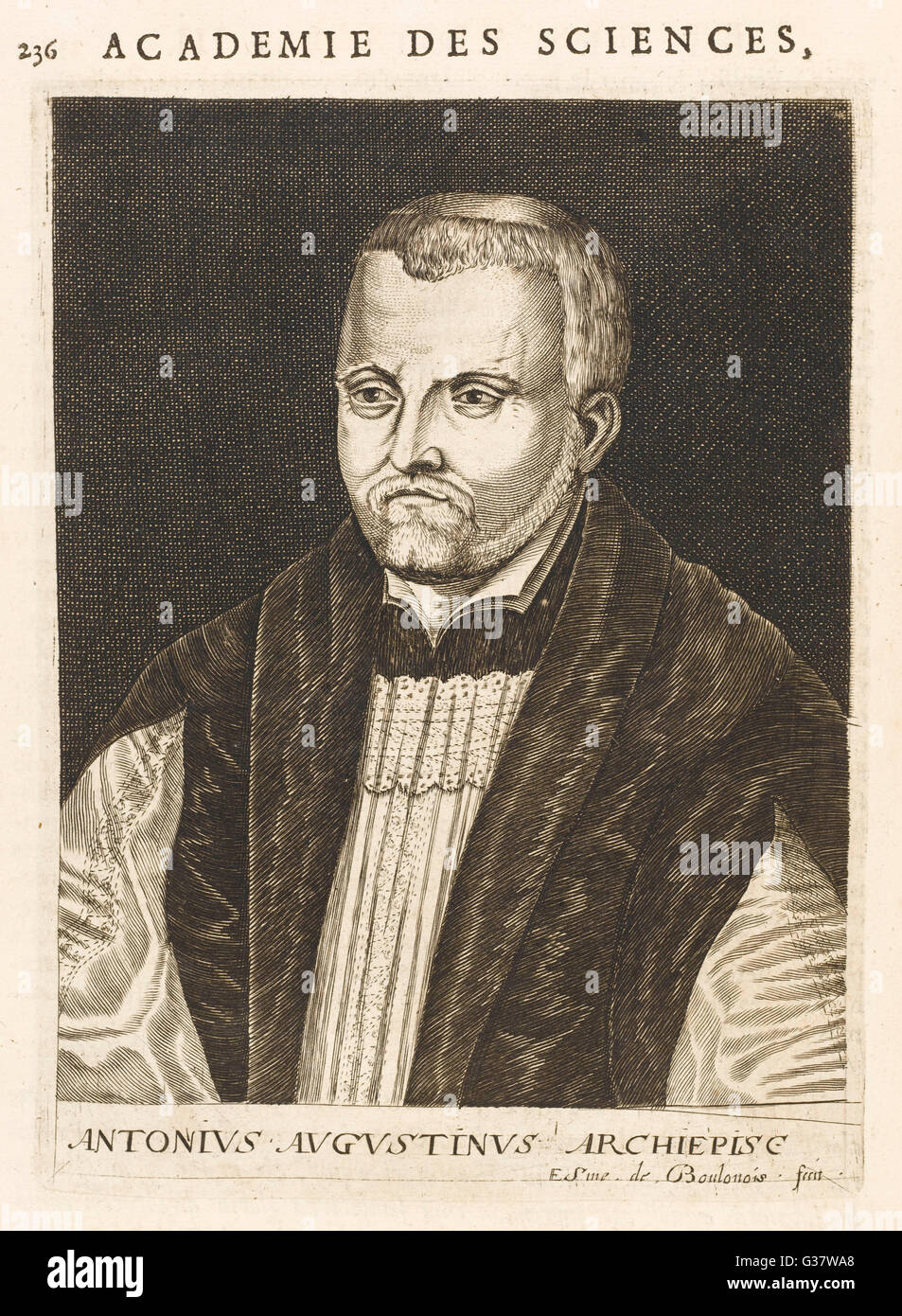 ANTONIO AUGUSTIN Juriste espagnol Date : 1517 - 1586 Banque D'Images