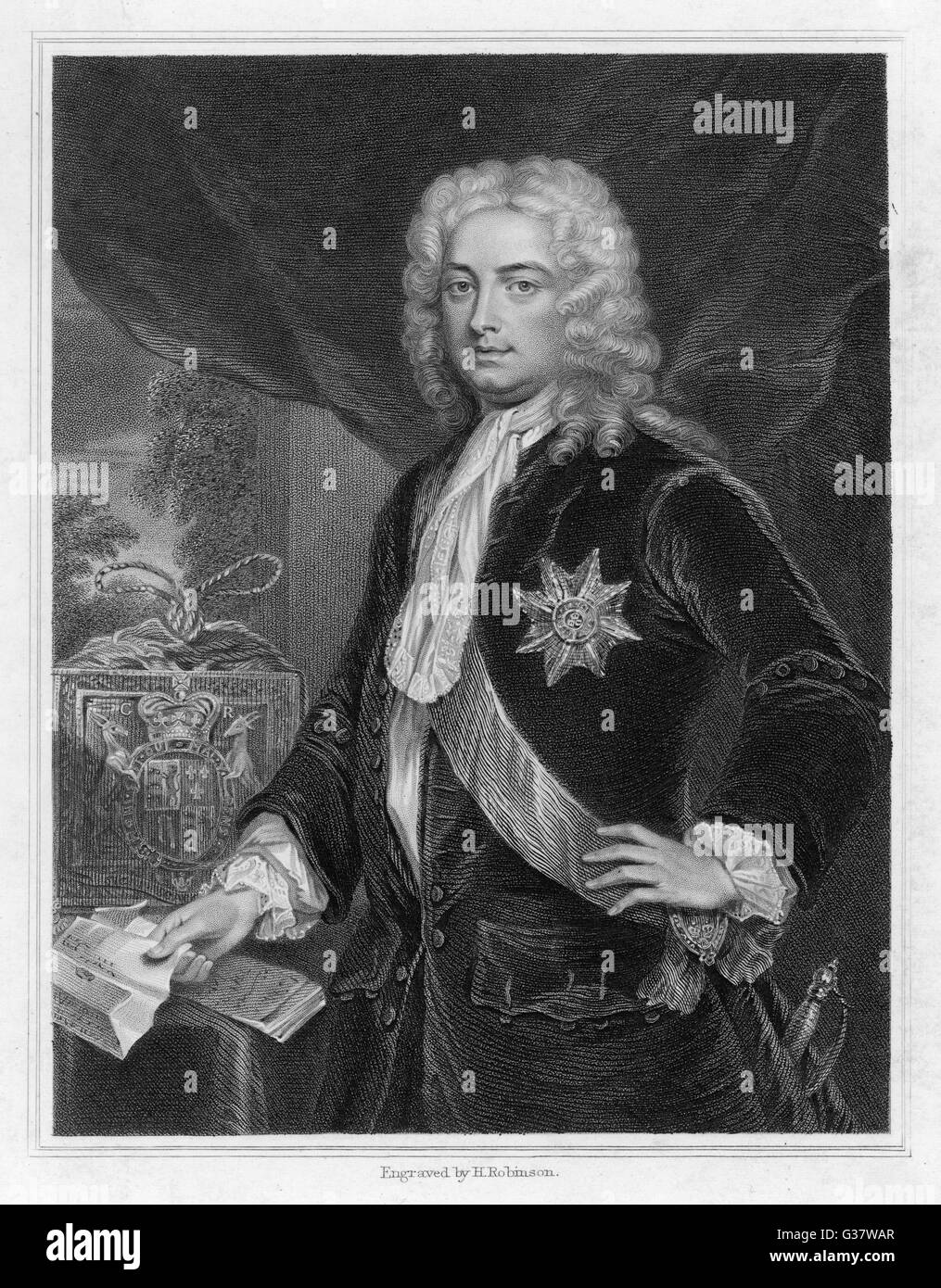 SIR ROBERT WALPOLE 1er comte d'Orford état Anglais - MP Whig Date : 1676 - 1745 Banque D'Images