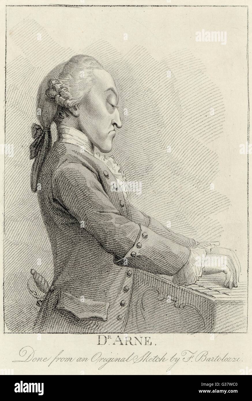 THOMAS AUGUSTINE ARNE (1710 - 1778) Compositeur, au clavier Date : 18e siècle Banque D'Images