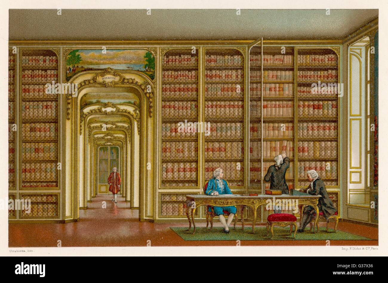 La bibliothèque du palais de Versailles, France. Date : 18e siècle Photo  Stock - Alamy