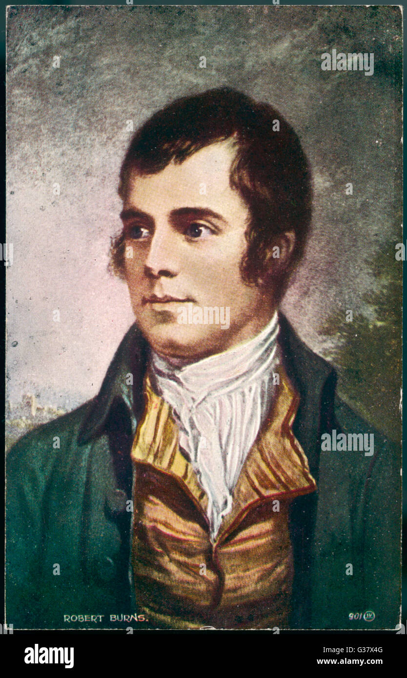Le poète national écossais Robert Burns Portrait Date : 1759 - 1796 Banque D'Images