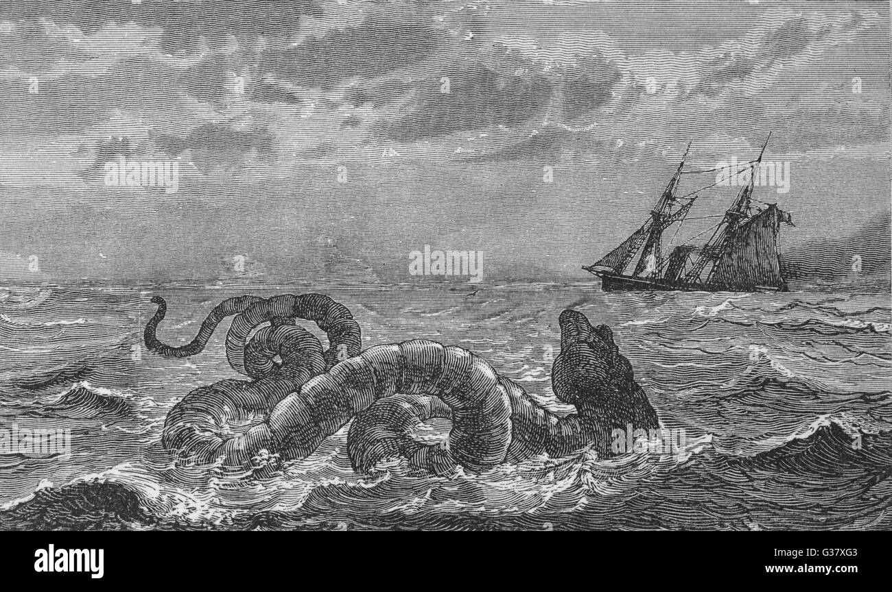 Le "serpent" vu à Gloucester Bay, Boston, Massachusetts, à plusieurs reprises Date : août 1817 &AMP ; plus tard Banque D'Images