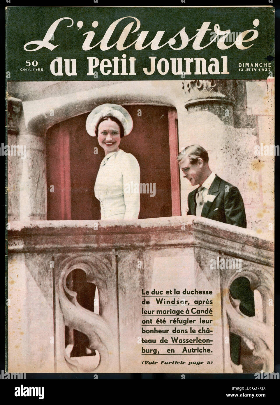 Édouard VIII et l'ex-Mme Wallis Simpson à la banane Wasserleonburg, Autriche en 1937. Date : 1937 Banque D'Images