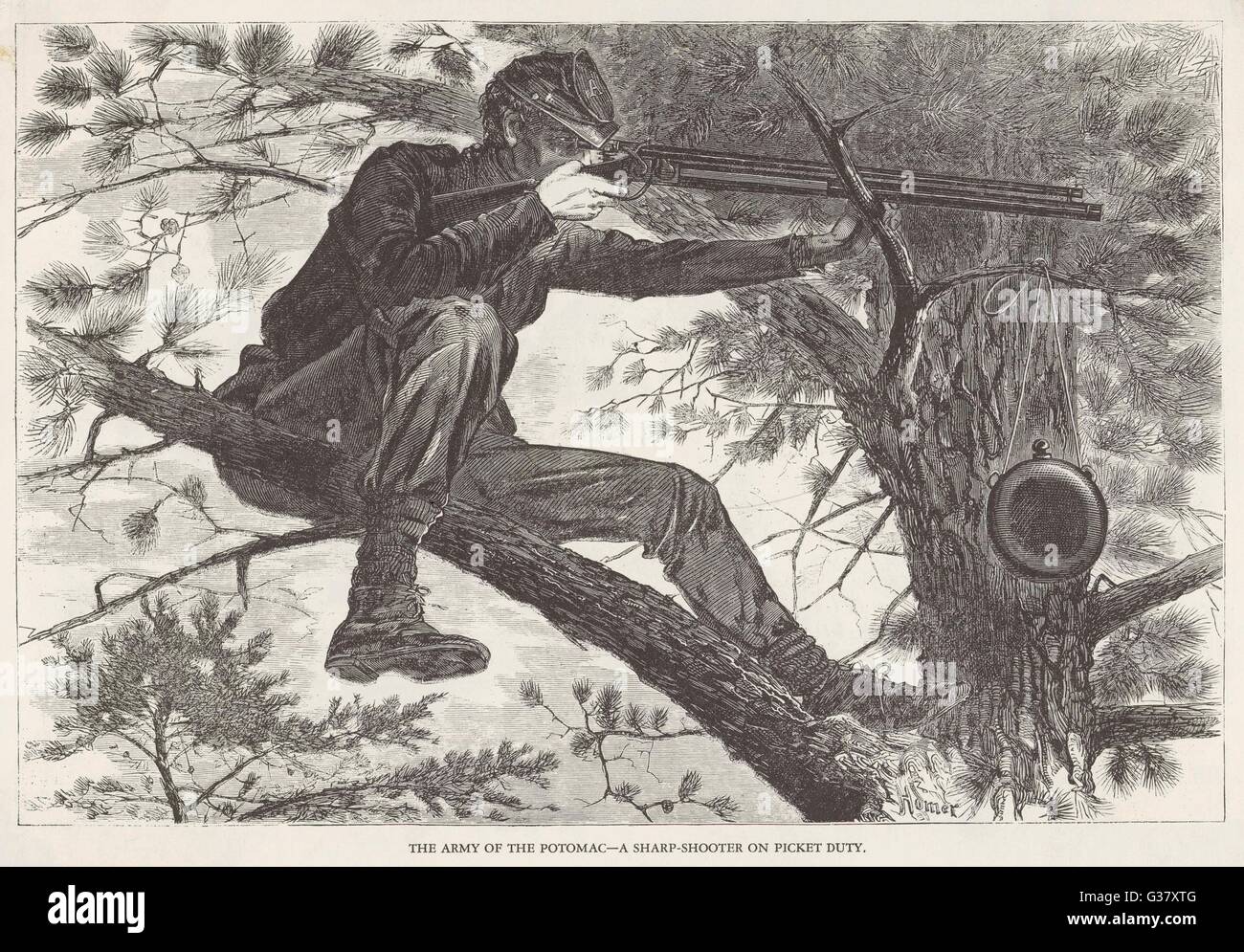 SHARPSHOOTER DE la guerre DE Sécession Banque D'Images