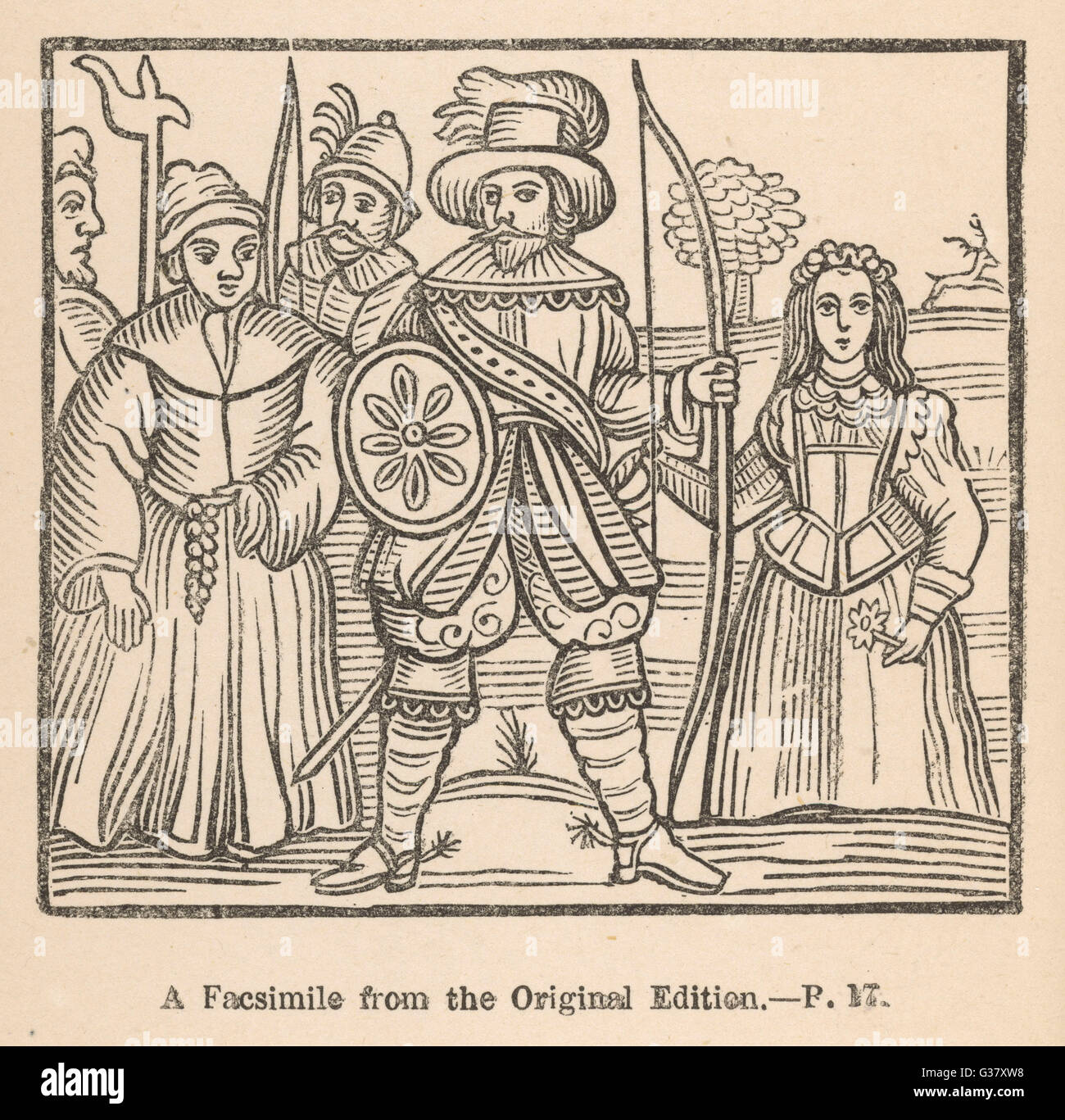 Robin Hood, Maid Marian et Friar Tuck Banque D'Images