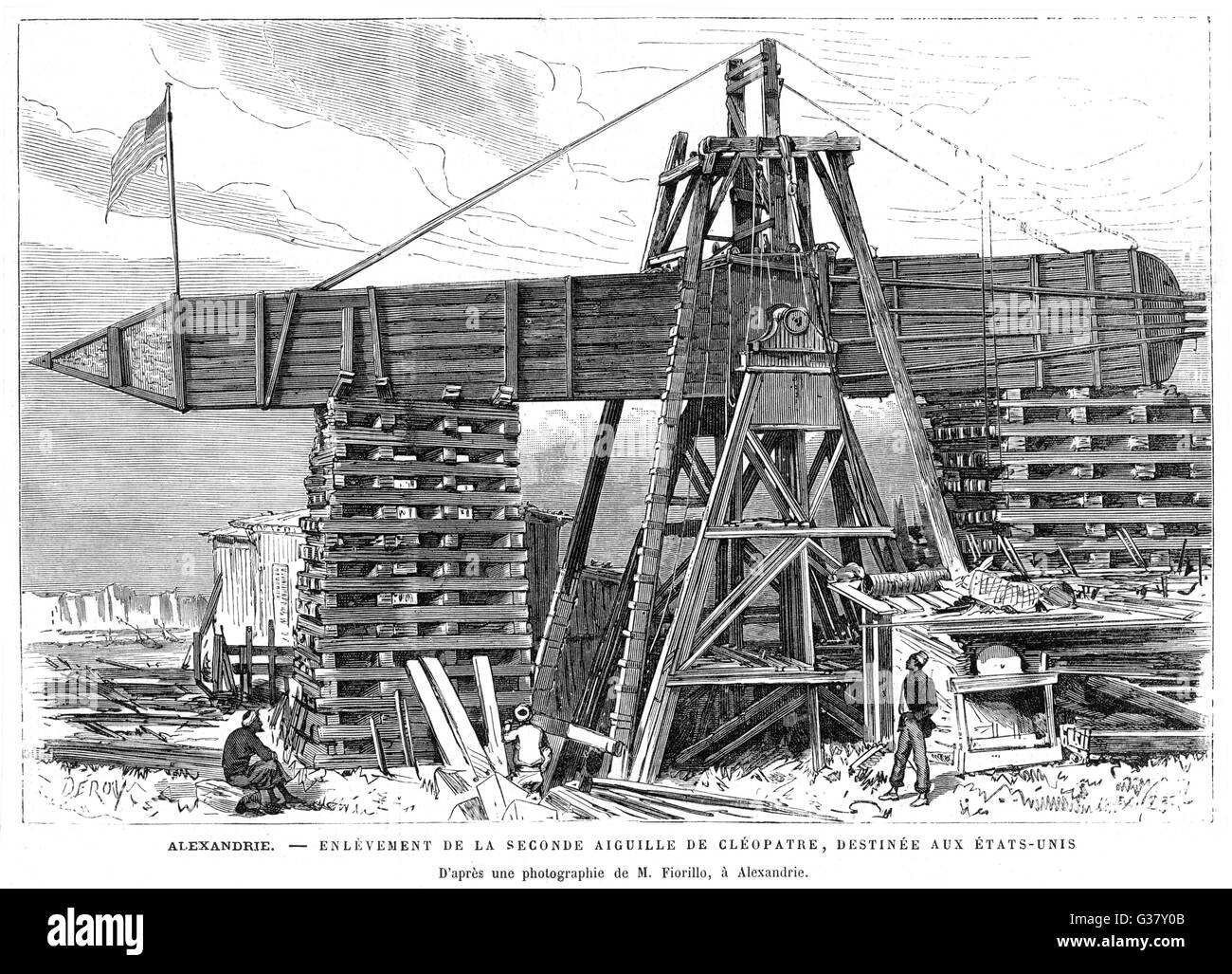 Obélisque d'Égypte aux États-Unis : une deuxième aiguille de Cleopatra, 1880 Banque D'Images