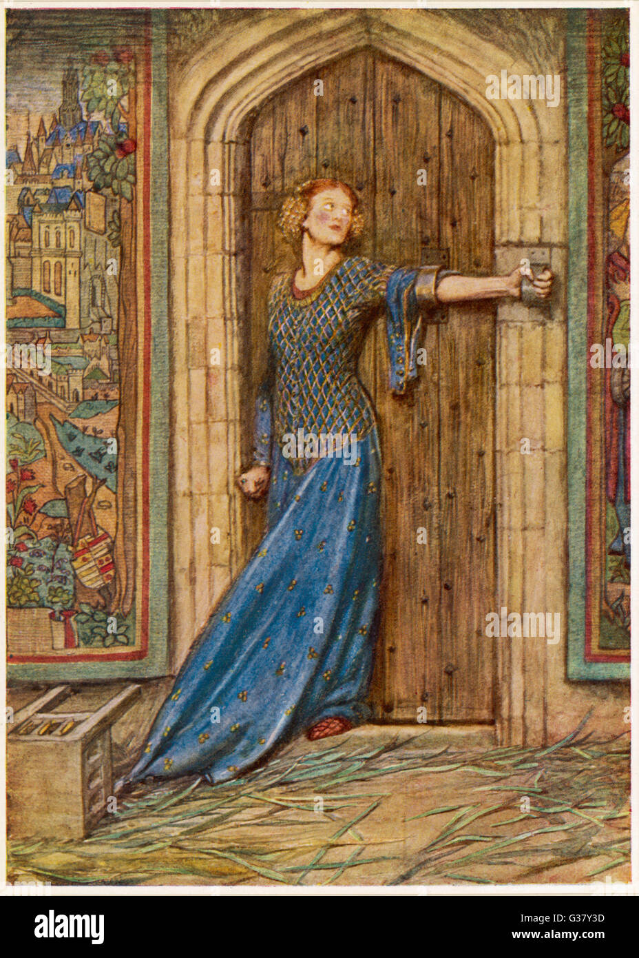 Catherine Douglas à l'exception de la porte avec son bras, 1437. Banque D'Images