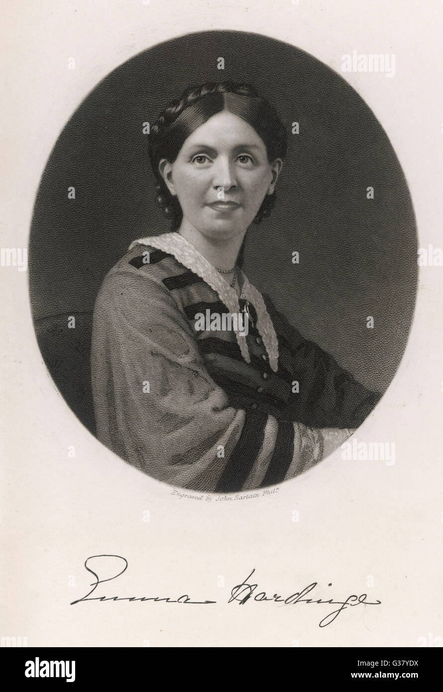 Emma Hardinge Britten (1823-1899), anglais-né en Amérique, spiritualiste, auteur, comédienne, musicienne, moyen et infatigable promoteur de la cause spirite. Banque D'Images
