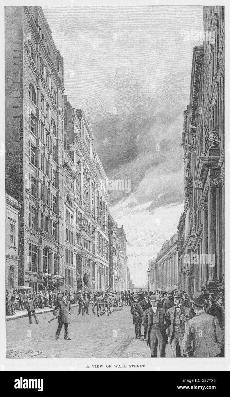 WALL STREET, 1890 Banque D'Images