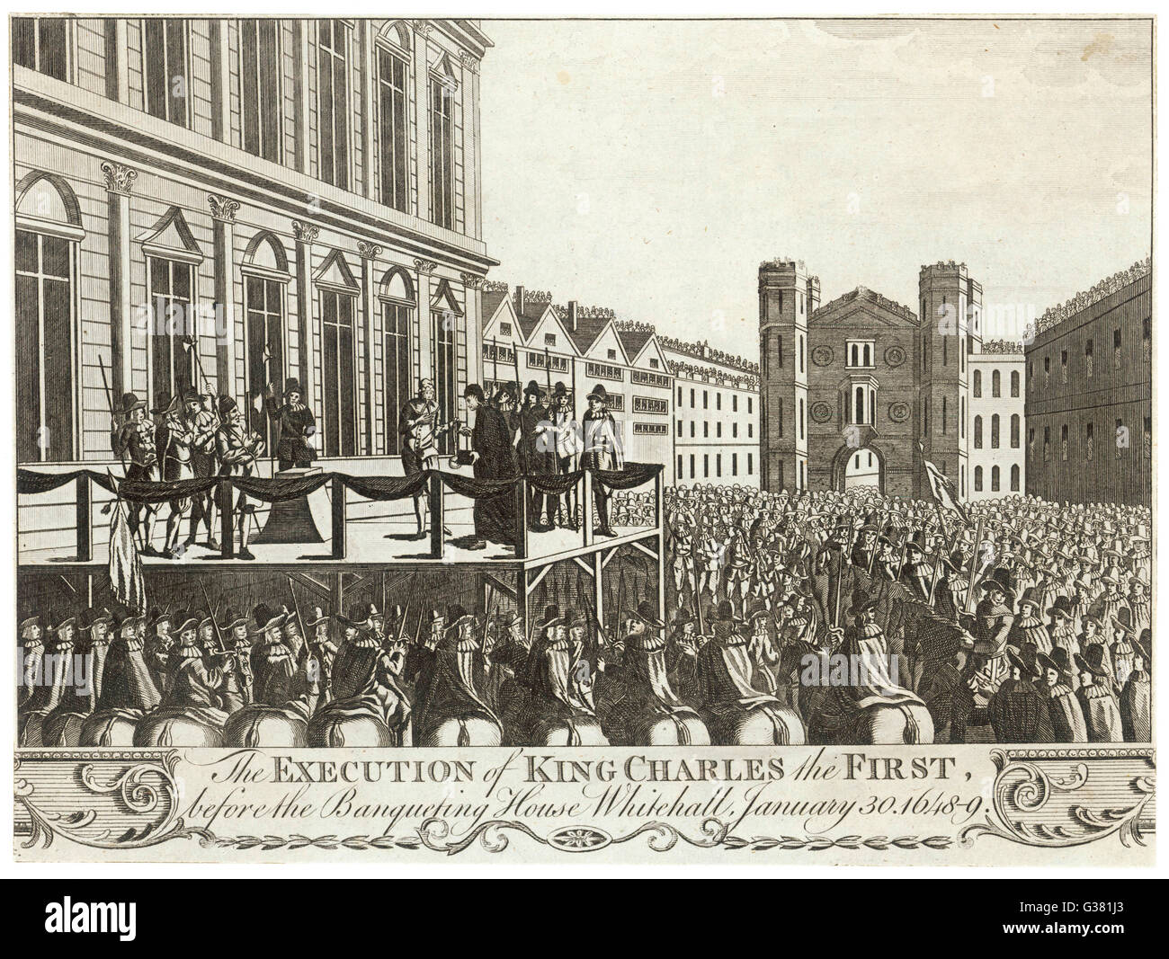 Charles Ier est décapité à Whitehall Date : 30 Janvier 1649 Banque D'Images