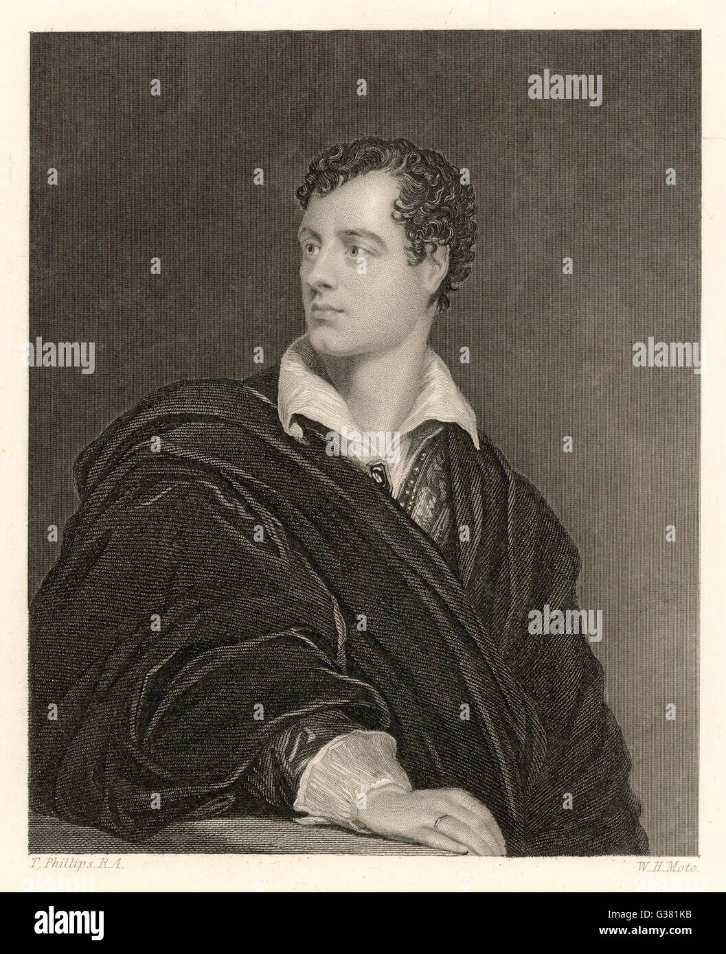 GEORGE GORDON, Lord Byron poète anglais en 1814 Date : 1788-1824 Banque D'Images