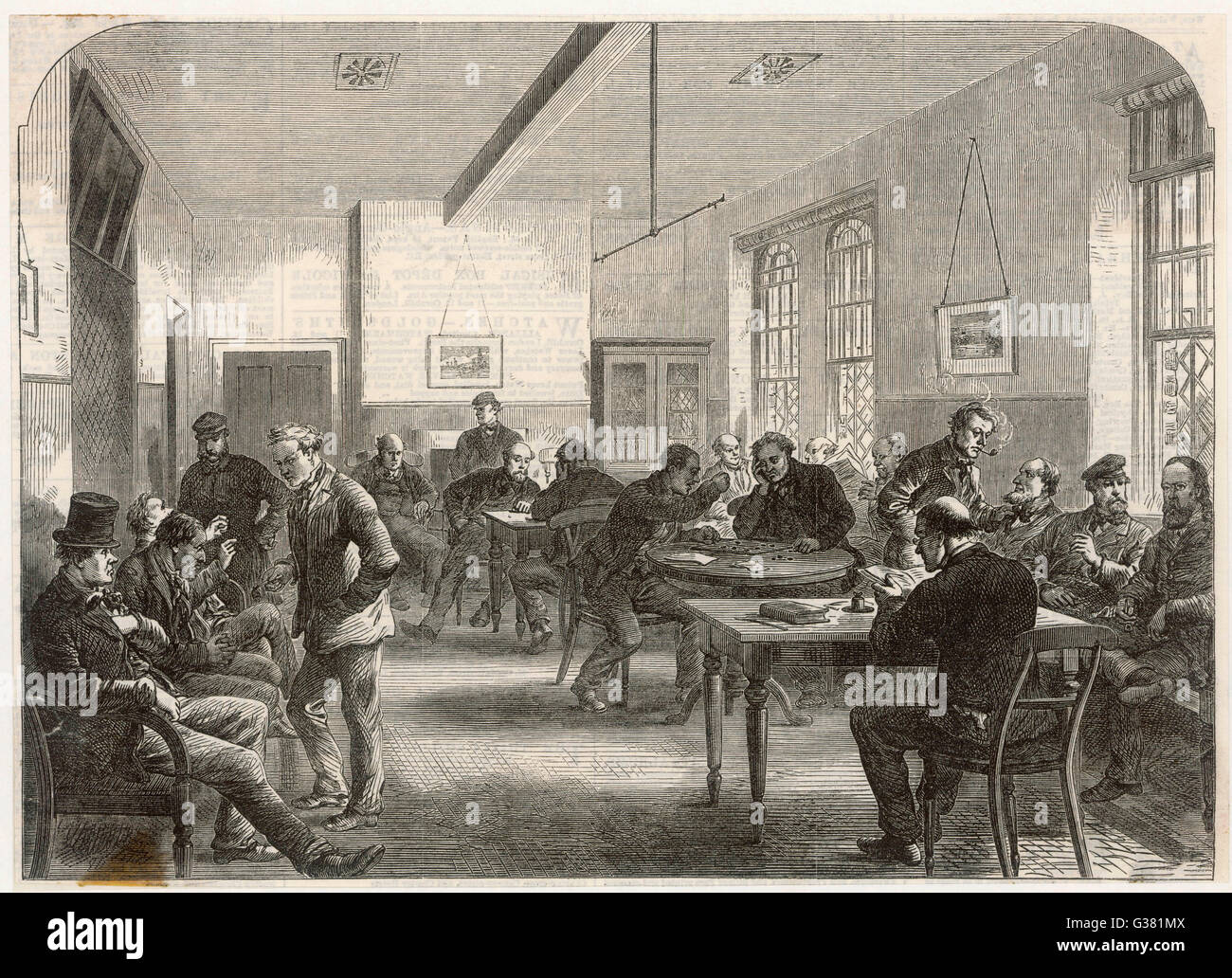 L'ASILE BROADMOOR - Men's salle de loisirs. Date : 1867 Banque D'Images