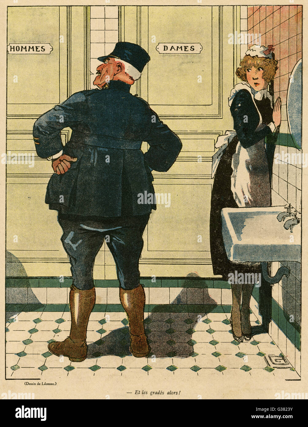 Caricature, et officiers ? WW1 Banque D'Images