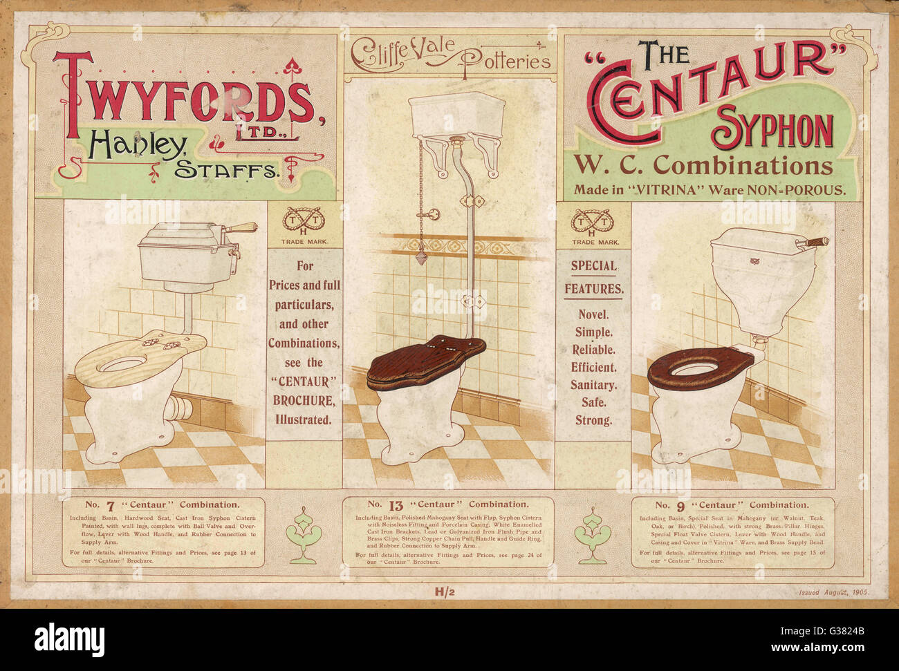 Le Centaur' Twyford 'placards siphon Date : début du xxe siècle Banque D'Images