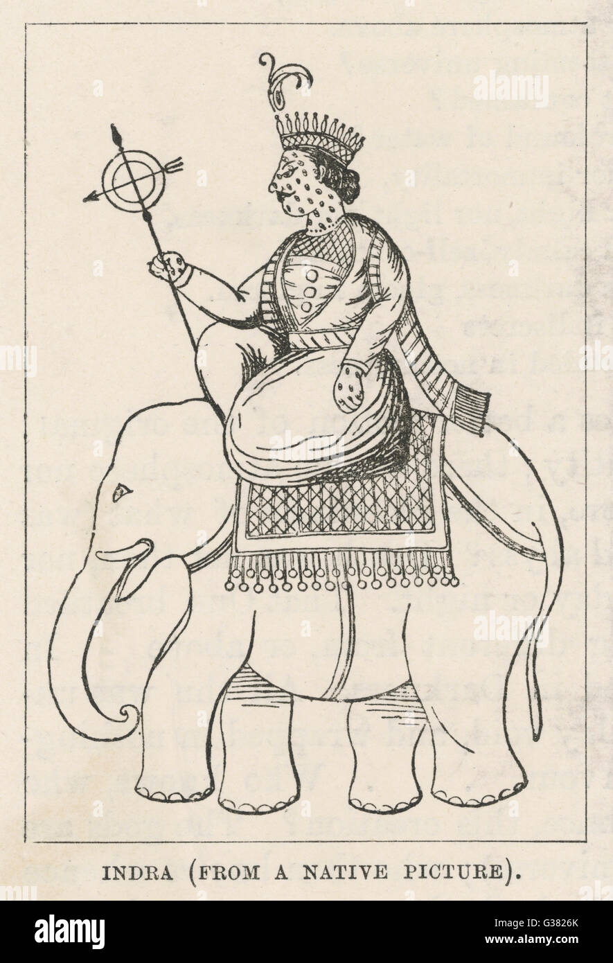 DIEU HINDOU INDRA/ÉLÉPHANT Banque D'Images