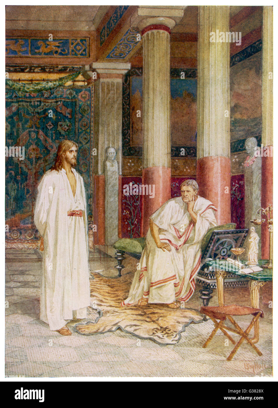 L'entrevue de Jésus avec Ponce Pilate Banque D'Images