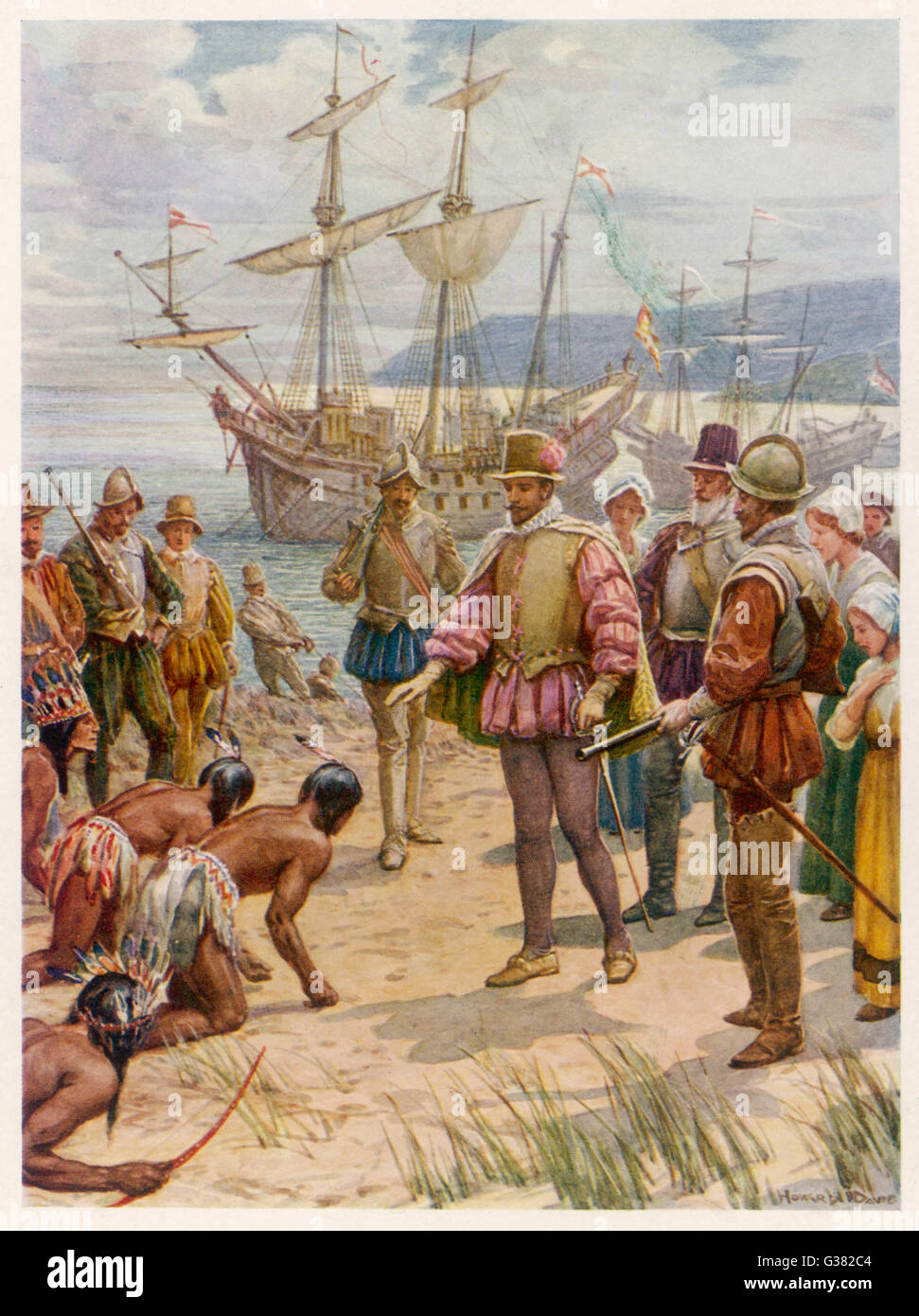 Courtisan anglais Sir Walter Raleigh, navigator, historien et poète, des terres dans la région de Virginia (bien qu'il n'a pas) Date : 1554 - 1618 Banque D'Images