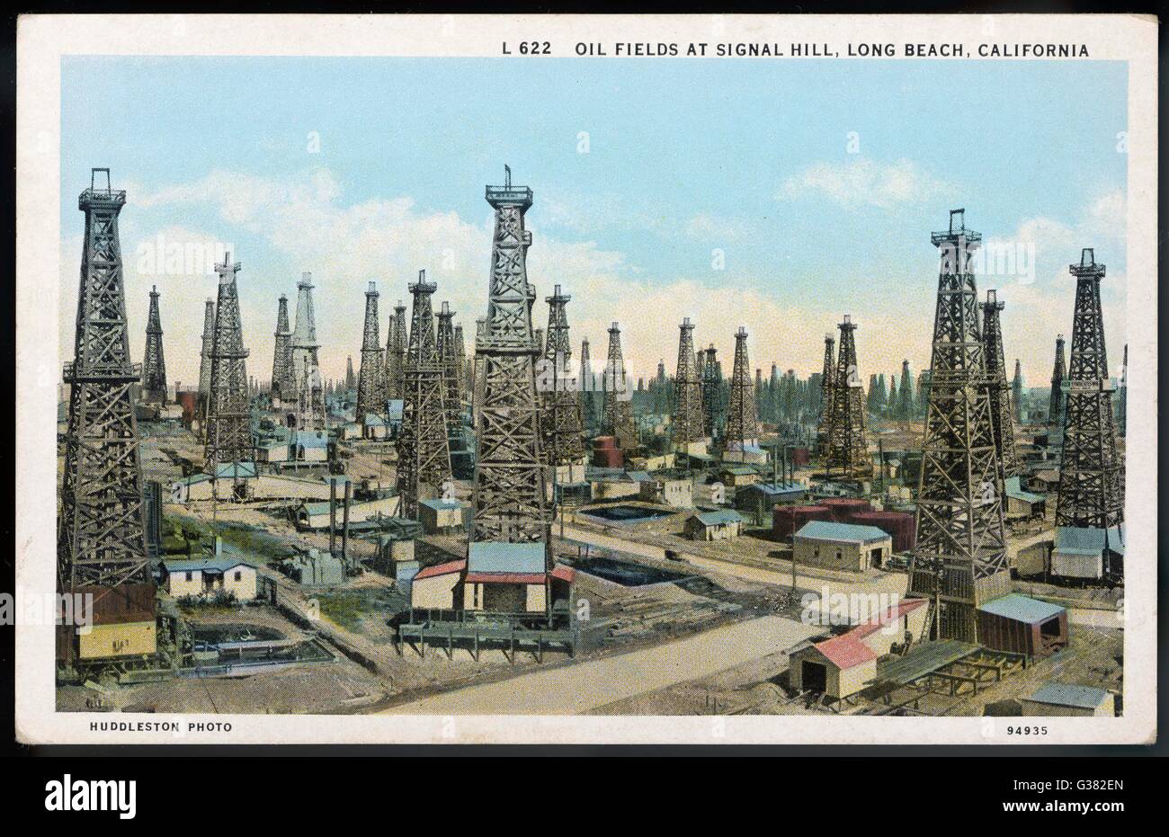 Wells à Signal Hill, à Long Beach, Californie Date : début du xxe siècle Banque D'Images