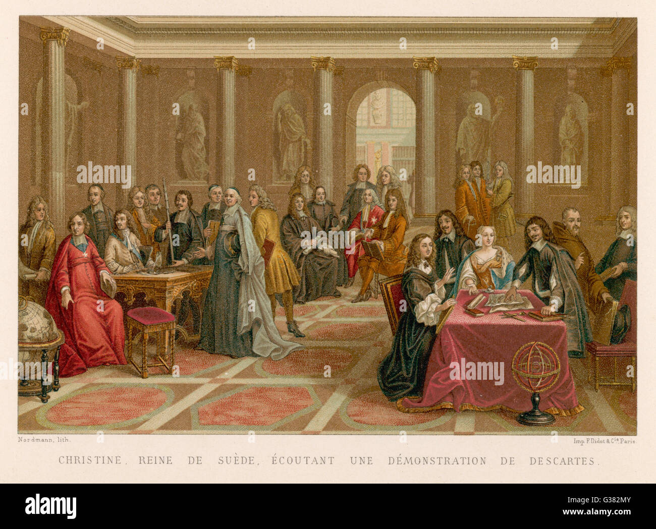 René Descartes explique ses idées à la reine Christine de Suède Date vers 1650 Photo Stock Alamy