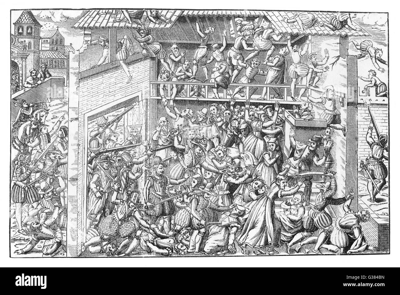 60 HUGUENOTS MASSACRÉS Banque D'Images