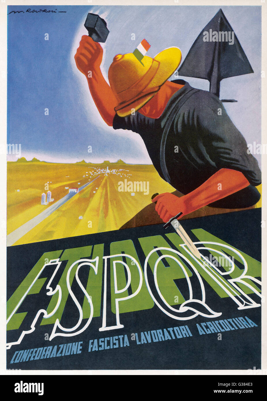 Affiche de propagande au nom de la colonisation outre-mer régime en Ethiopie, récemment conquise par l'Italie fasciste Date : 1938 Banque D'Images