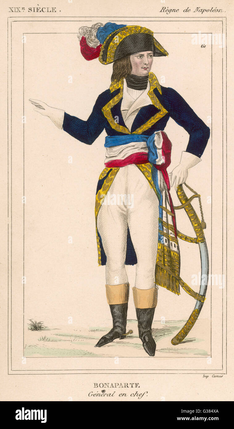 - Napoléon Bonaparte empereur des Français habillés comme général en chef de l'Armée Italienne (vers 1780) Date : 1769 - 1821 Banque D'Images