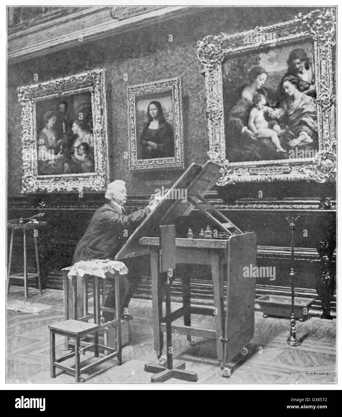 La Joconde La Joconde étant gravée par Laguillermie carre dans la