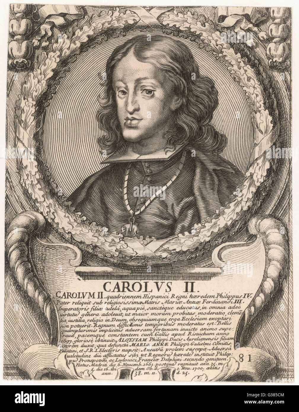 CARLOS II (COURONNE) Banque D'Images