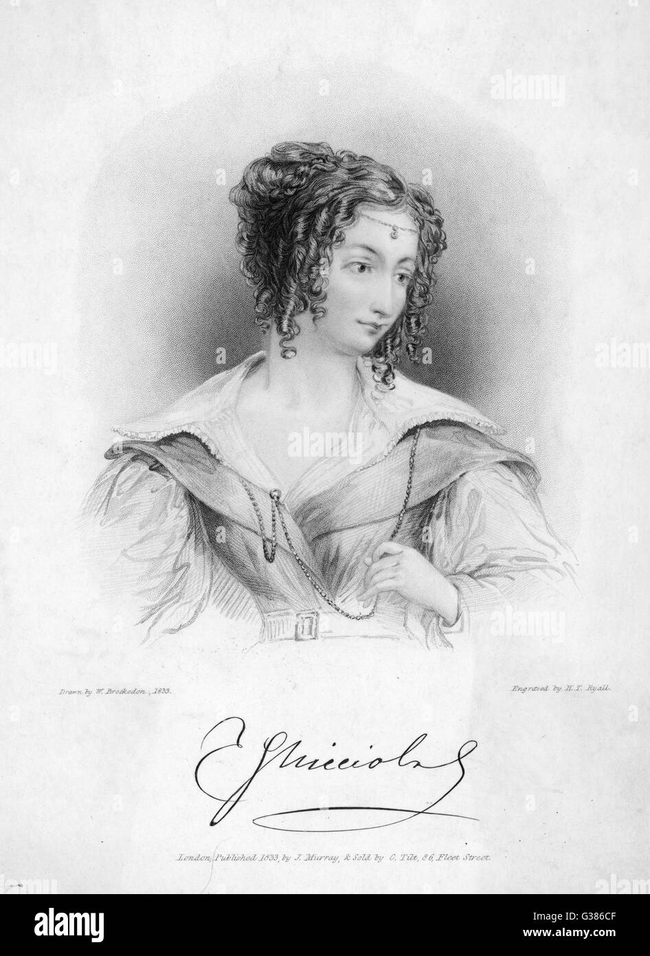 La comtesse GUICCIOLI (1800 - 1873) Dame ami de Lord Byron et de la noblesse italienne Date : (1801 - 1873) Banque D'Images