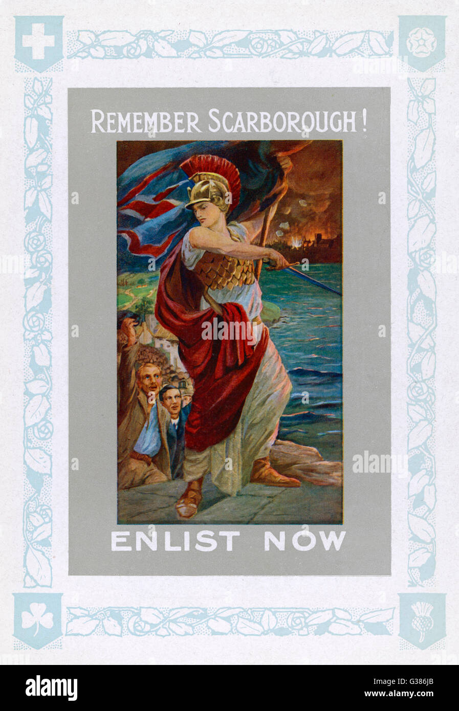 Souvenez-vous de l'affiche Britannia de Scarborough WWI Banque D'Images