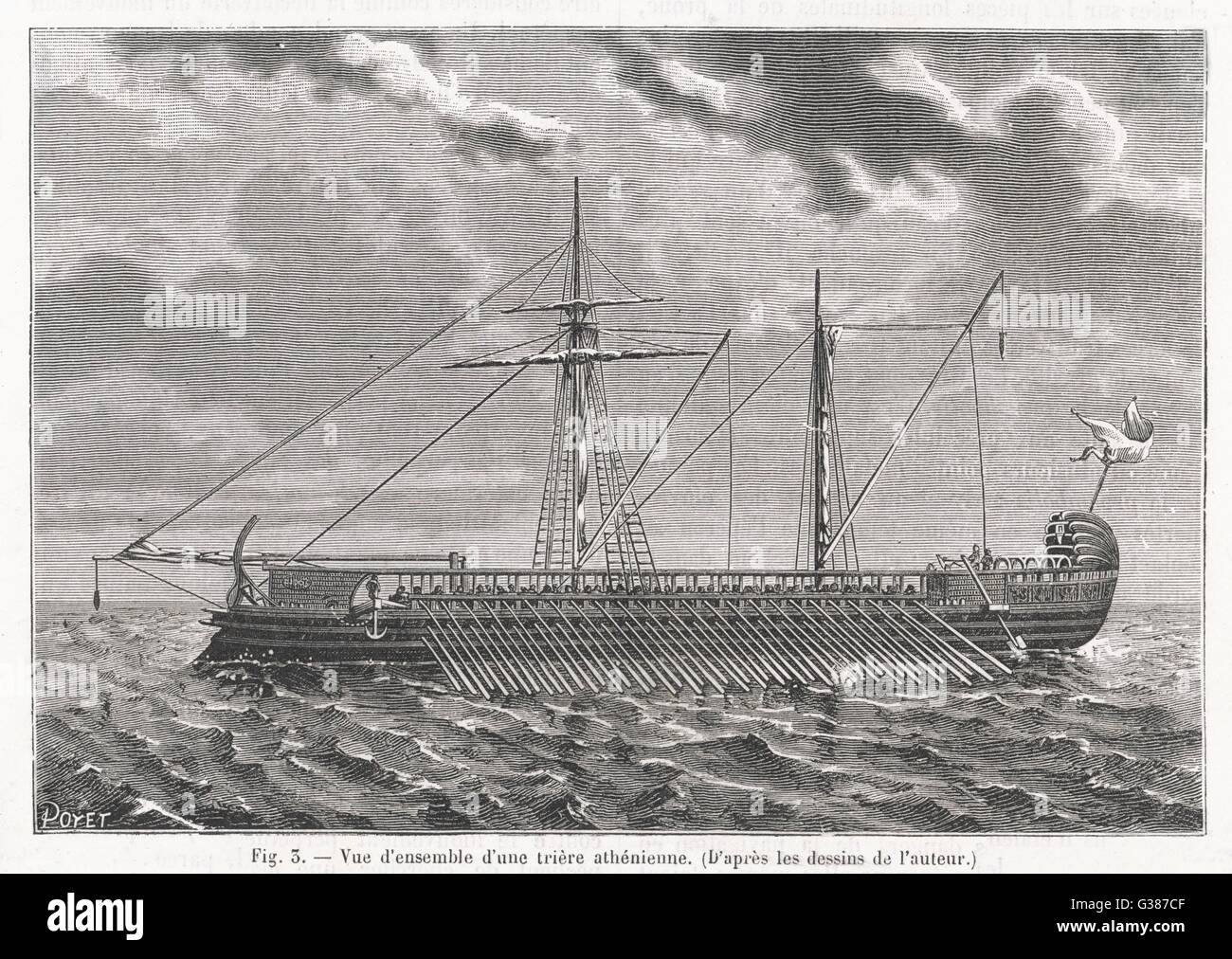 Une trirème athénienne Date : vers 4e siècle avant J.-C. Banque D'Images