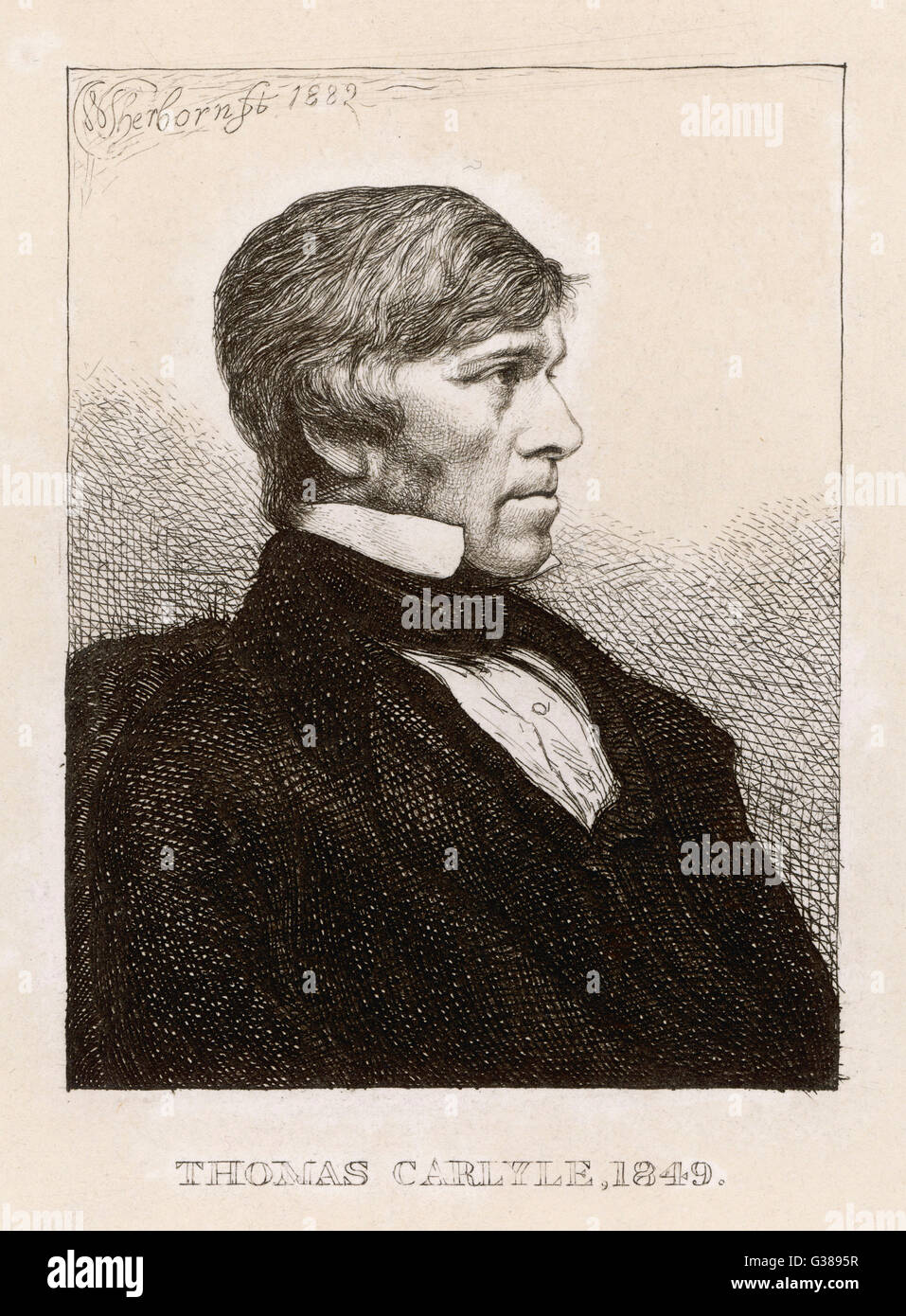 Philosophe écossais Thomas Carlyle et historien à l'âge de 54 Date : 1795 - 1881 Banque D'Images