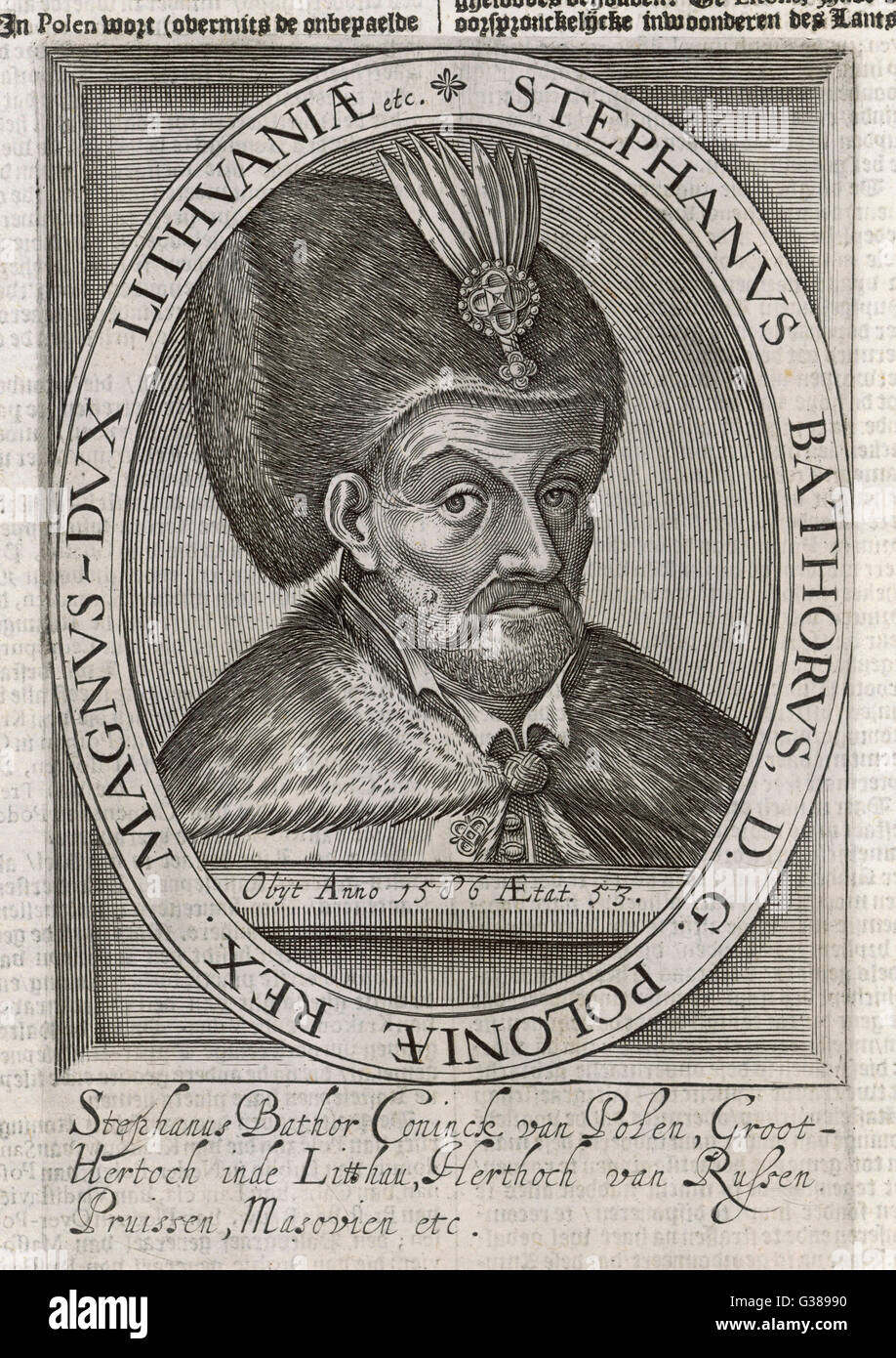 Je Stefan Batory roi de Pologne Date : 1533 - 1586 Banque D'Images