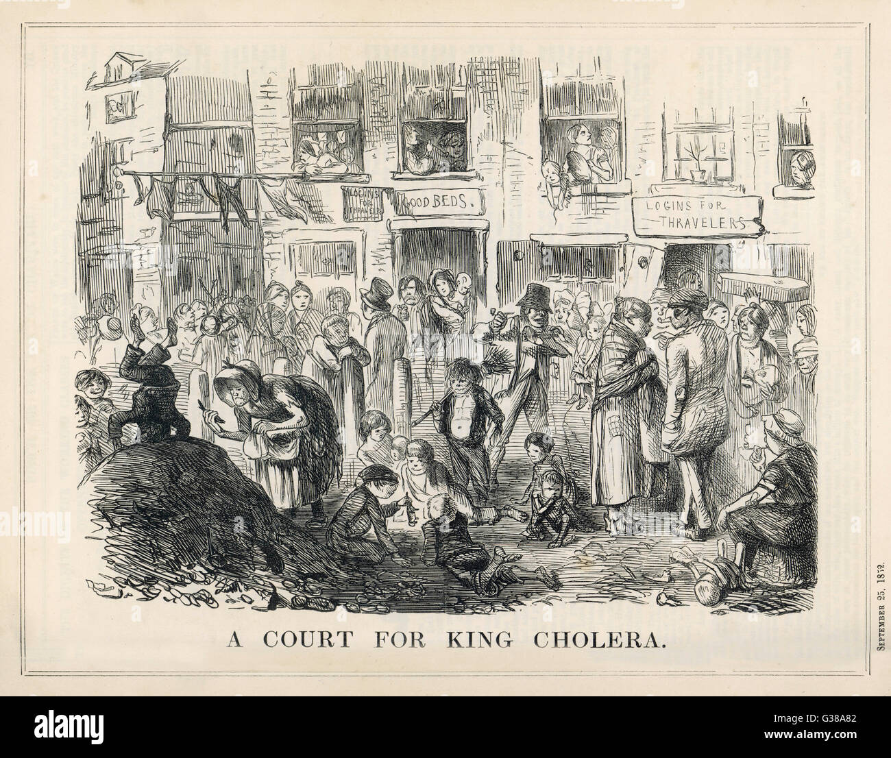 "Un tribunal pour le roi le choléra' Date : 1852 Banque D'Images