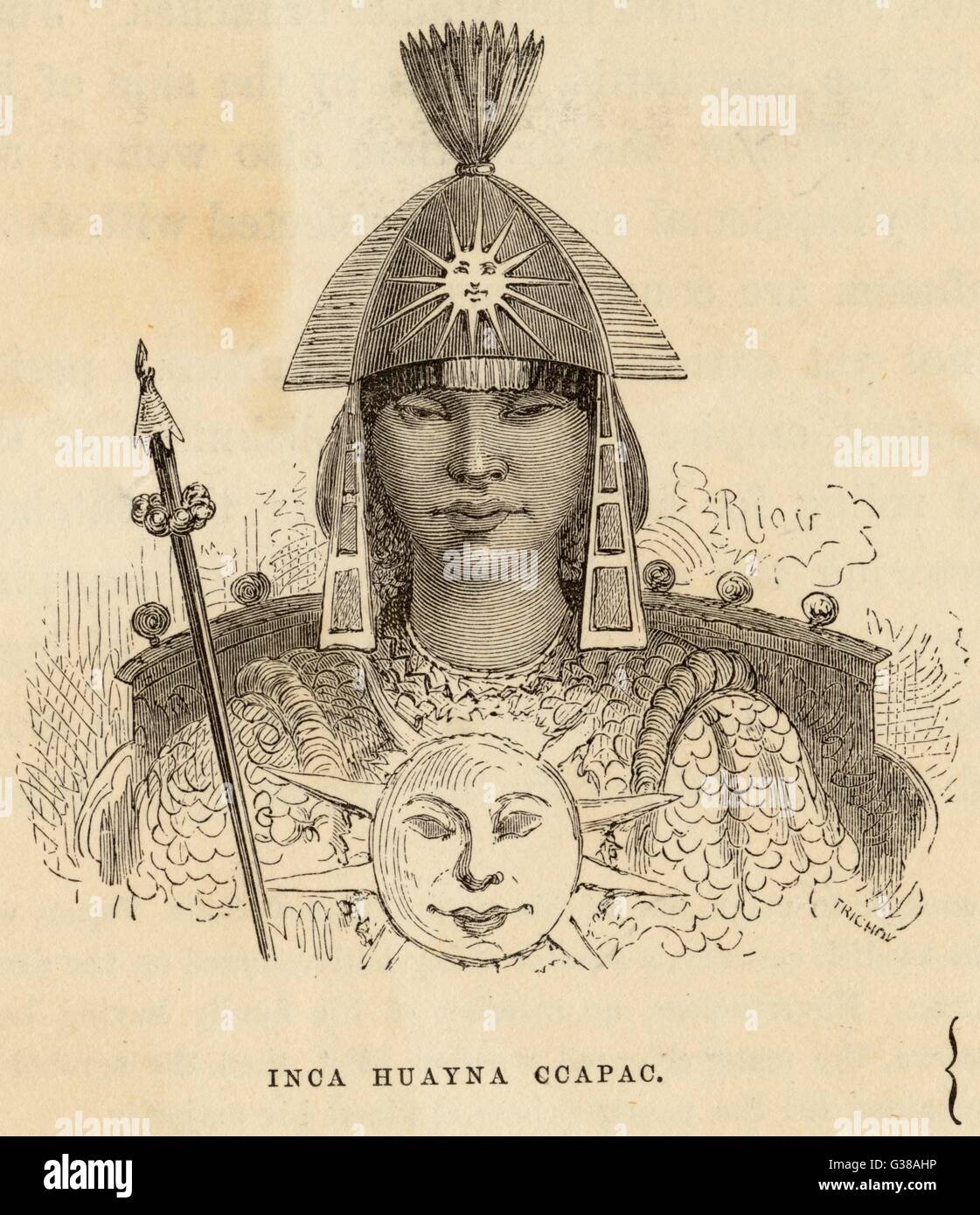 WAYNA QHAPAQ (ou Huayna Ccapac) (nom original Tito Cusi Hualpa) EMPEREUR INCA DU PÉROU est mort de la variole Date : 1480 - 1525 Banque D'Images