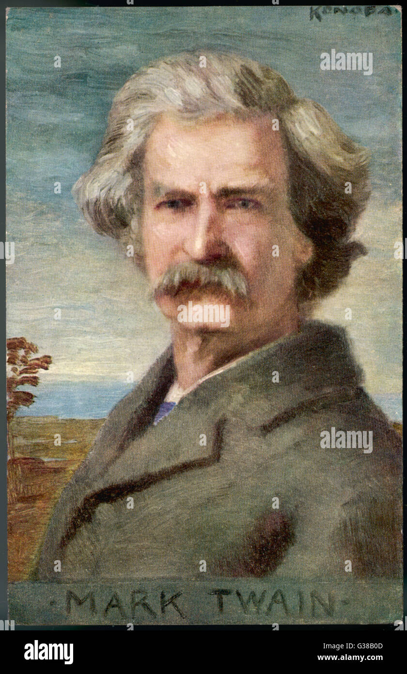 L'écrivain américain MARK TWAIN Née : Destouches Date : 1835 - 1910 Banque D'Images