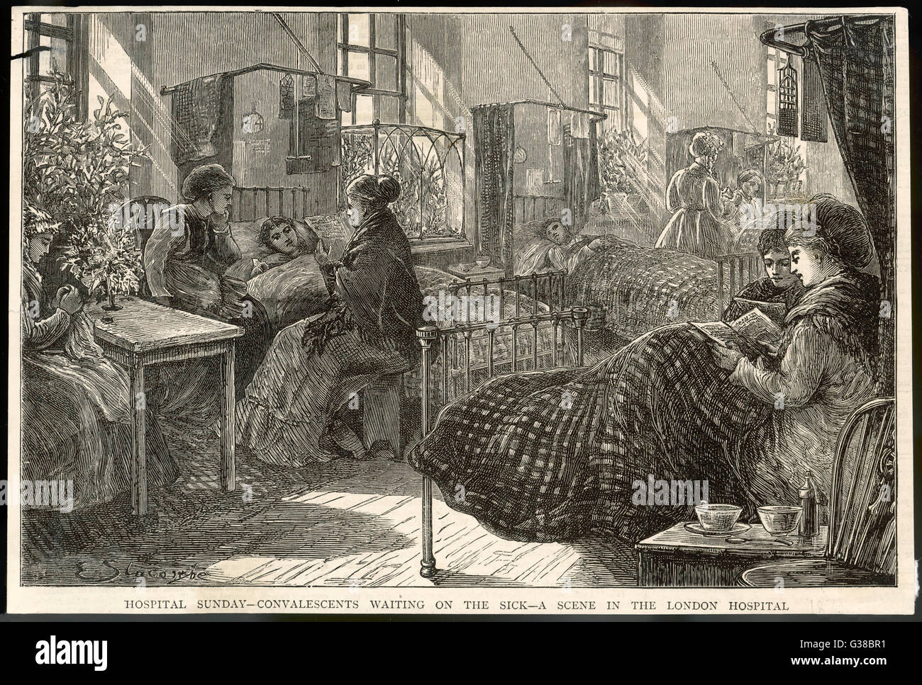 Tarifs à l'hôpital, Londres 1873 Banque D'Images