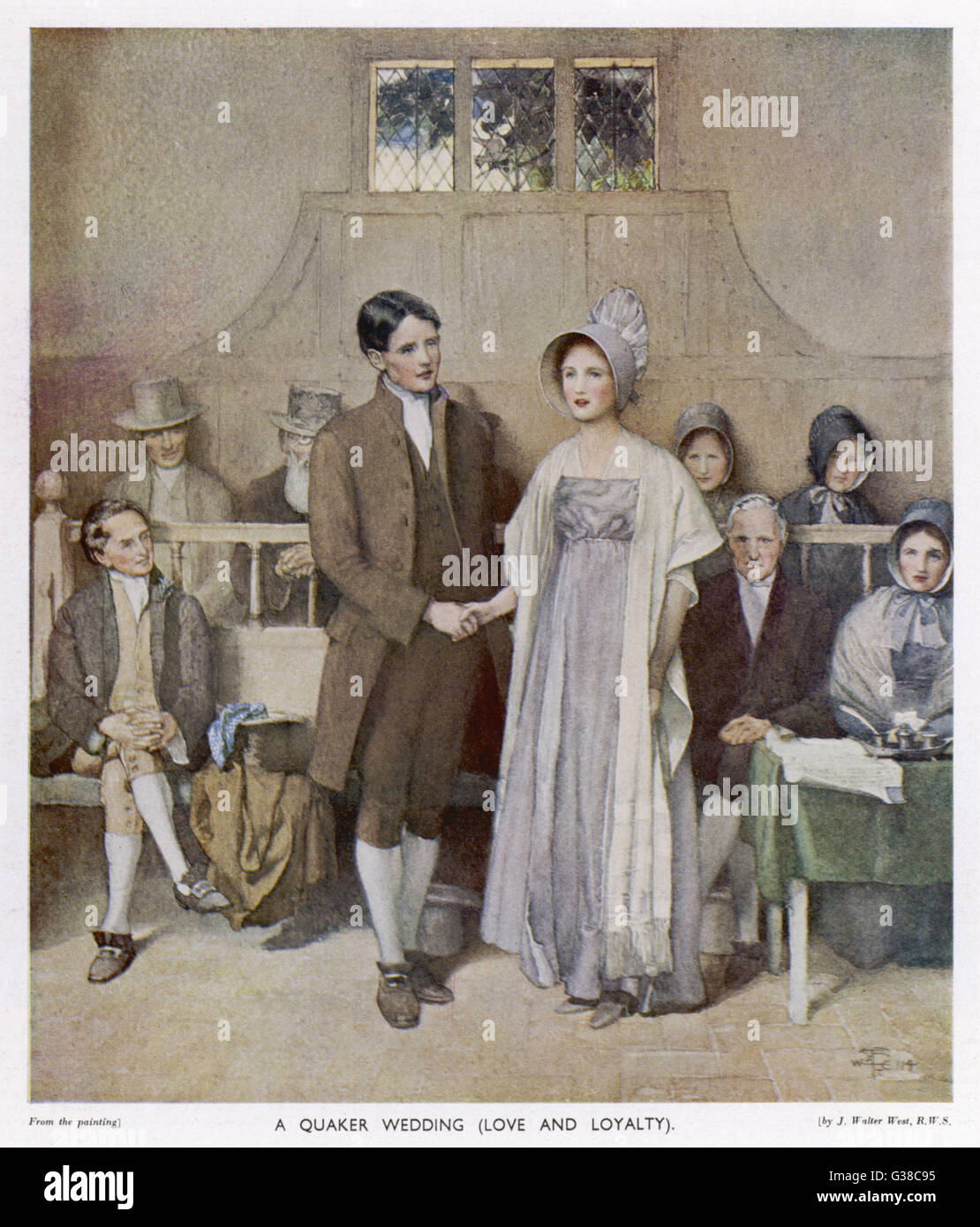 Un QUAKER Date de mariage : début du 19ème siècle Banque D'Images