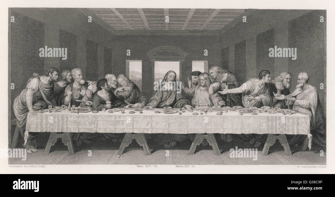 Dernier dîner - Jésus et ses disciples Banque D'Images