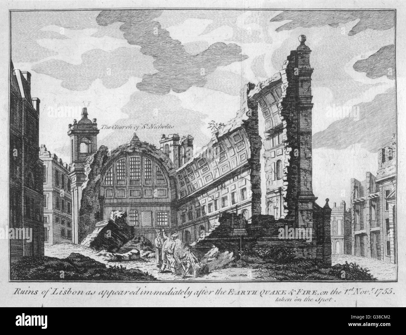 QUAKE DE LISBONNE / RUINES Banque D'Images