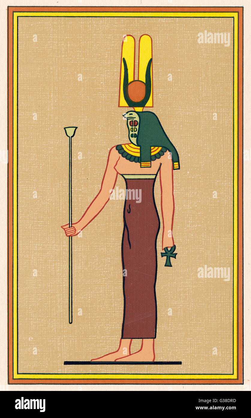 Déesse à tête de Cobra, gardien du Pharaon et de l'incarnation de la maternité divine (également connu sous le nom RENNUT) Banque D'Images