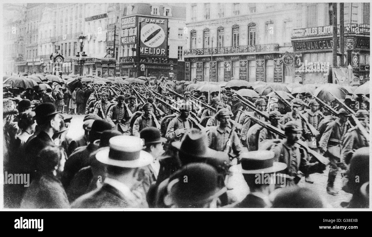 Armée allemande à Bruxelles, WW1 Banque D'Images