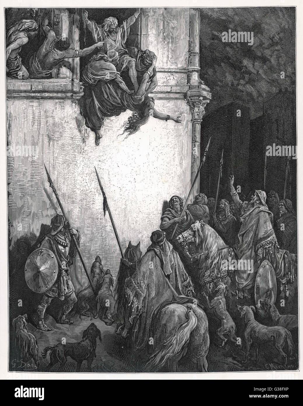 JEZEBEL TUÉ PAR JEHU Banque D'Images