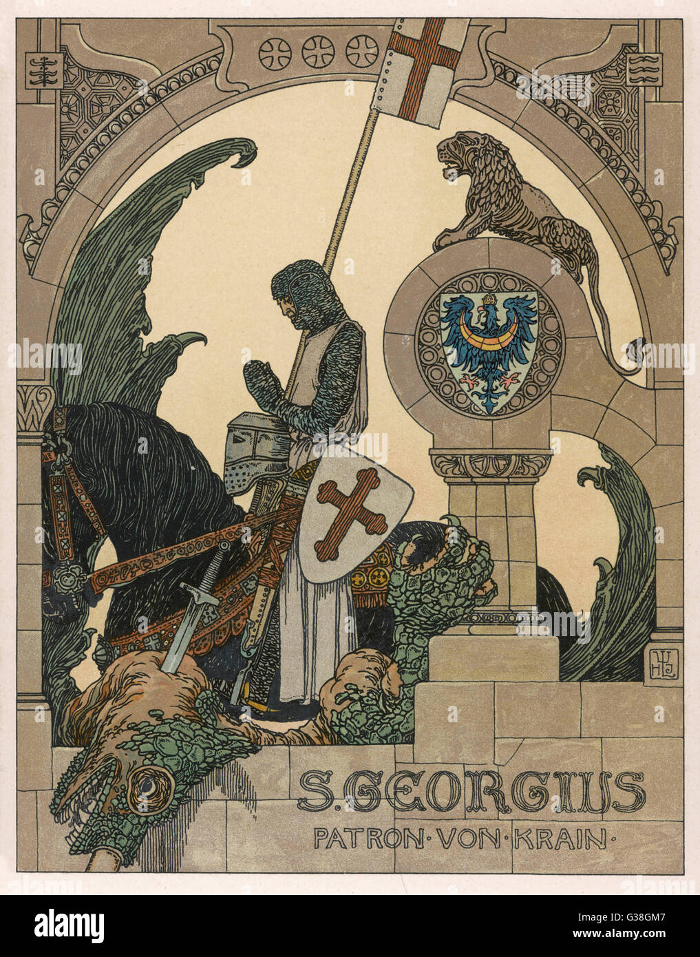 Saint George et le Dragon Banque D'Images
